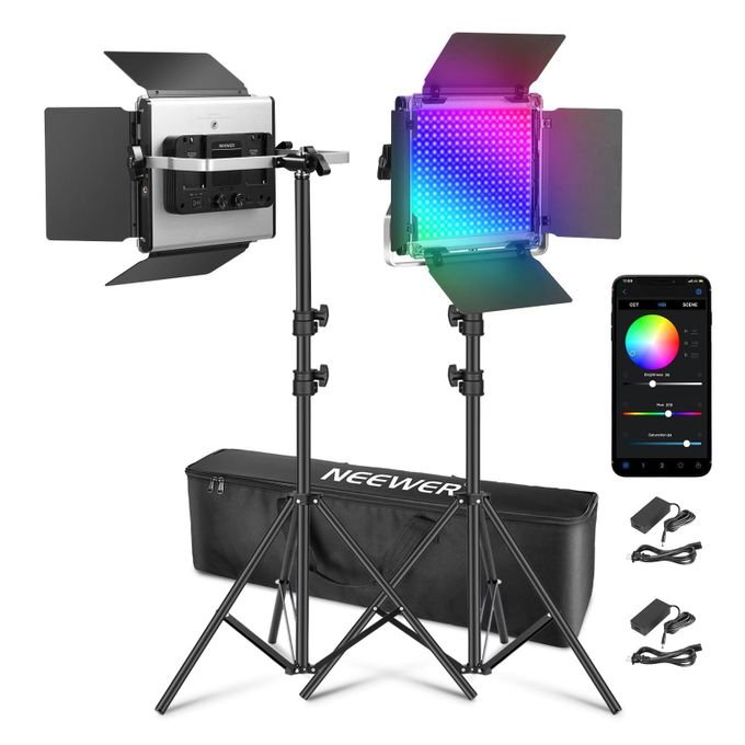 Neewer Kit de 2 lumière led RGB 660 PRO II RGB LED Video Light