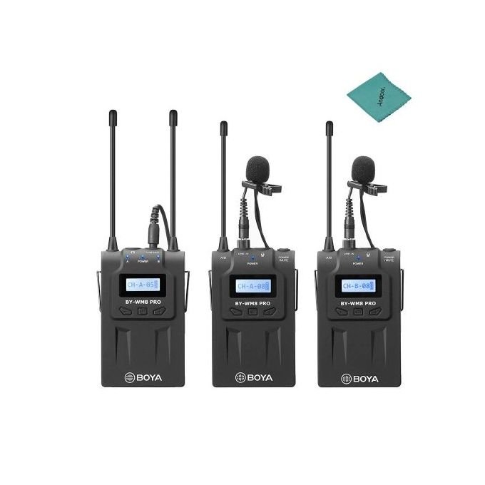 Boya Kit Microphone Cravate Sans Fil UHF - BY-WM8 Pro-K2 - Noir