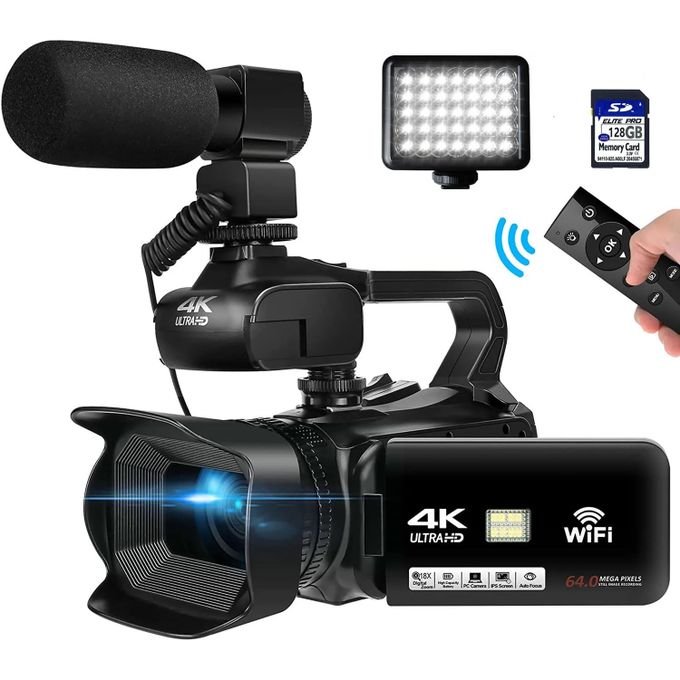 Caméra Vidéo 4K HD Auto Focus Caméscope 48MP 60FPS 18X Zoom