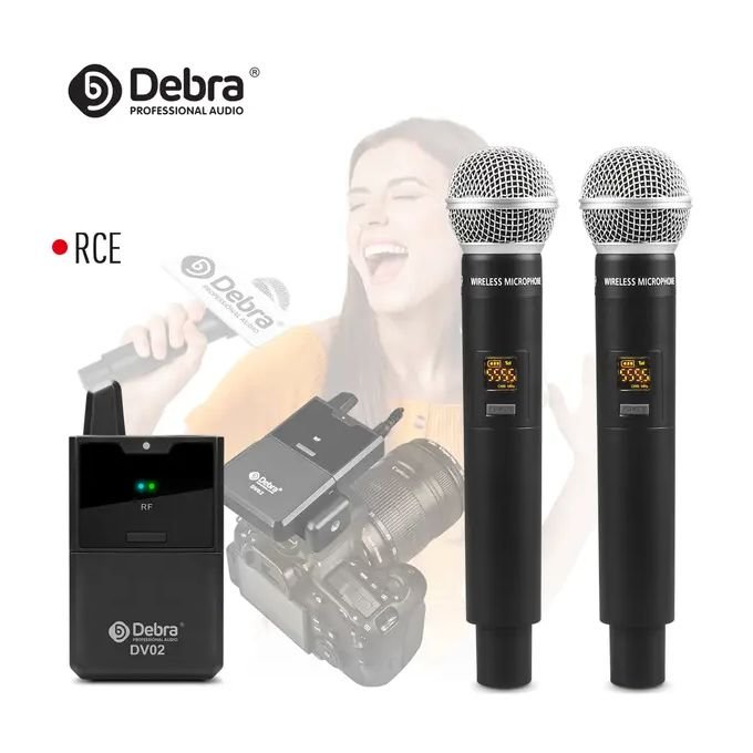 Double Micro à Main En Temps Réel Pour Appareil Photo Reflex Numérique Vlog Interview