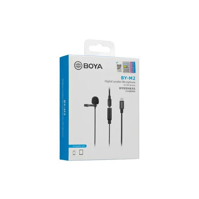 Boya By-M2 Lavalier Microphone Compatible IOS Noir