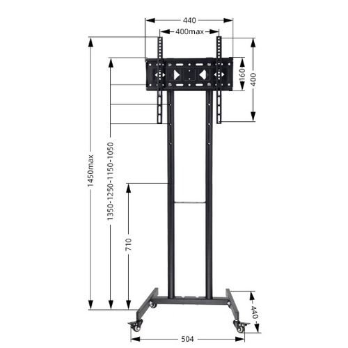 Support Mural Tv Mobile Avec Roulette De 32 A 55 Pouces EN ACIER