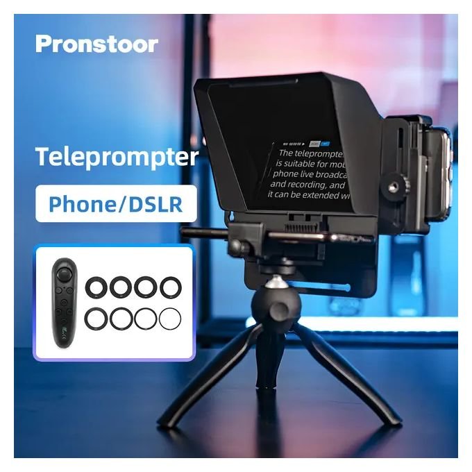 Kit De Téléprompteur Avec Télécommande, Bague D'adaptation D'objectif De 8 Tailles
