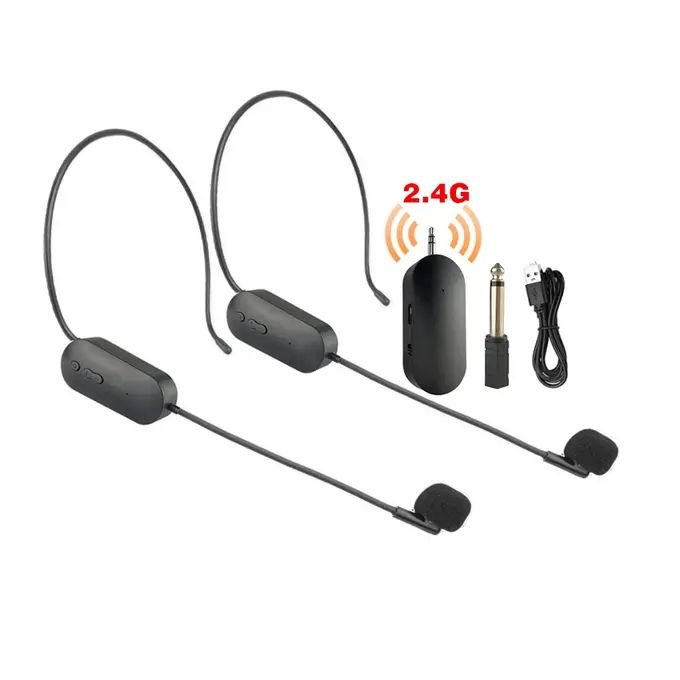 Système De Microphone Sans Fil Pour 2 Personnes, Double Casque Sans Fil 2,4 G