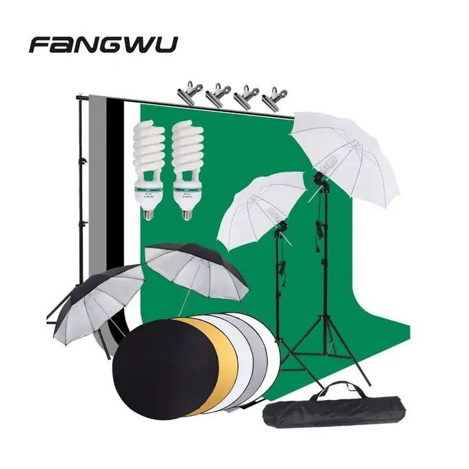 NOUVEAU Studio Photo Éclairage Photographie 2 Kit D'éclairage De Support De Fond U.