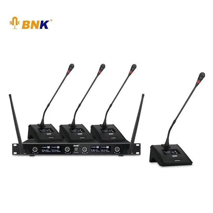 Bnk Système De Microphone Sans Fil BNk BK8400CON, Ensemble De Micros Sans Fil UHF 4 Canaux