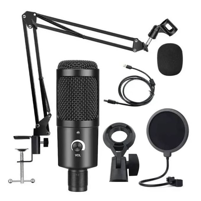 Microphone à Condensateur USB Pour Ordinateur, Micro Cardioïde Professionnel